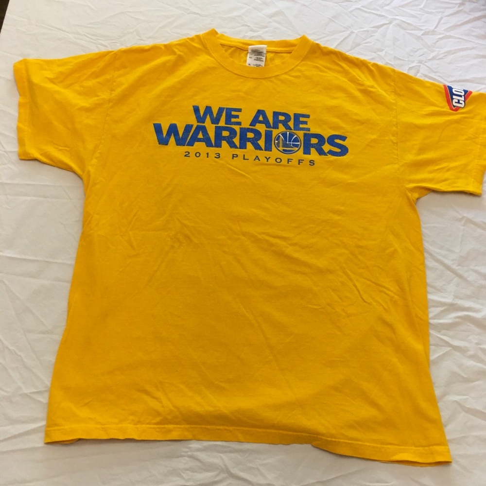 MENS Fruit of the Loom Yellow Warriors Tee